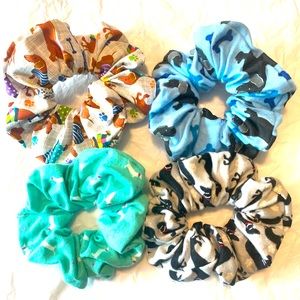 Set of 4 Dachshund wiener dog scrunchies